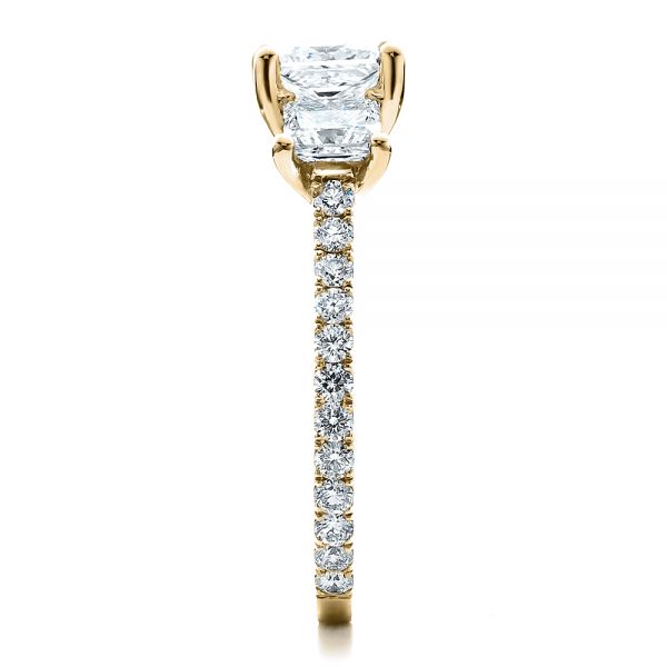 18k Yellow Gold 18k Yellow Gold Custom Engraved Engagement Ring - Side View - 1441