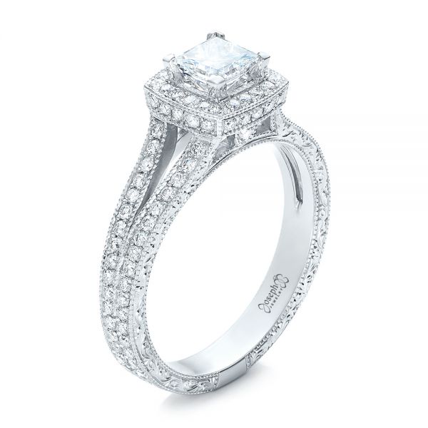 Princess-Cut Diamond Halo Engagement Ring | R1060W | Valina Halo Engagement  Rings