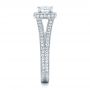  Platinum Platinum Custom Engraved Princess Cut And Halo Diamond Engagement Ring - Side View -  101592 - Thumbnail