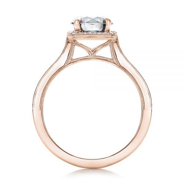 18k Rose Gold 18k Rose Gold Custom Fancy Grey Diamond Engagement Ring - Front View -  102097