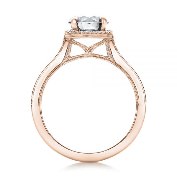 18k Rose Gold 18k Rose Gold Custom Fancy Grey Diamond Engagement Ring - Front View -  102097