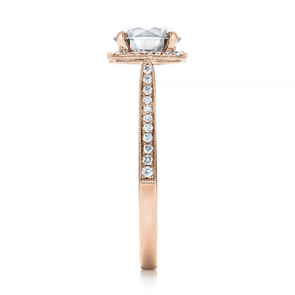 18k Rose Gold 18k Rose Gold Custom Fancy Grey Diamond Engagement Ring - Side View -  102097