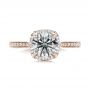 18k Rose Gold 18k Rose Gold Custom Fancy Grey Diamond Engagement Ring - Top View -  102097 - Thumbnail