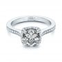 18k White Gold Custom Fancy Grey Diamond Engagement Ring - Flat View -  102097 - Thumbnail