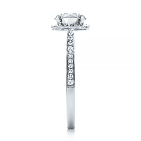  Platinum Platinum Custom Fancy Grey Diamond Engagement Ring - Side View -  102097