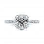 18k White Gold Custom Fancy Grey Diamond Engagement Ring - Top View -  102097 - Thumbnail