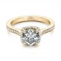 14k Yellow Gold 14k Yellow Gold Custom Fancy Grey Diamond Engagement Ring - Flat View -  102097 - Thumbnail
