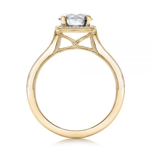 14k Yellow Gold 14k Yellow Gold Custom Fancy Grey Diamond Engagement Ring - Front View -  102097