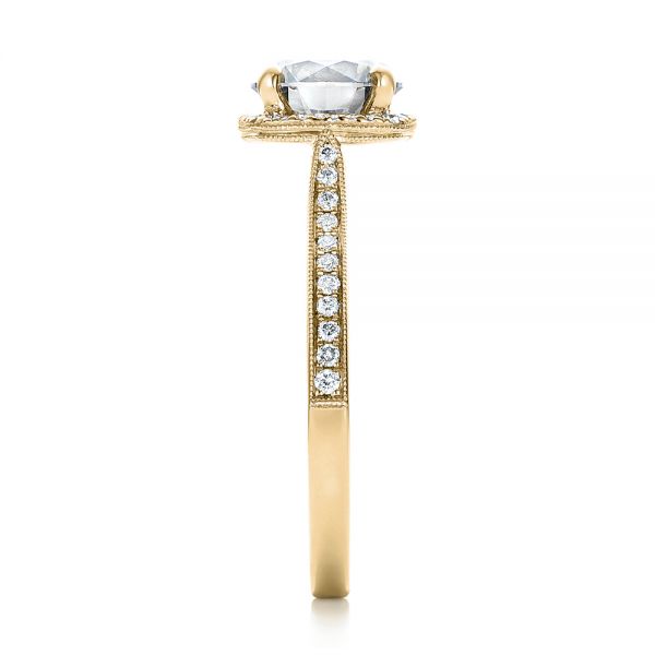 18k Yellow Gold 18k Yellow Gold Custom Fancy Grey Diamond Engagement Ring - Side View -  102097