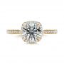 18k Yellow Gold 18k Yellow Gold Custom Fancy Grey Diamond Engagement Ring - Top View -  102097 - Thumbnail