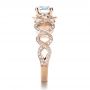 14k Rose Gold 14k Rose Gold Custom Filigree Diamond Engagement Ring - Side View -  1250 - Thumbnail