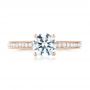 14k Rose Gold 14k Rose Gold Custom Filigree Diamond Engagement Ring - Top View -  103412 - Thumbnail