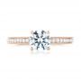 14k Rose Gold 14k Rose Gold Custom Filigree Diamond Engagement Ring - Top View -  103412 - Thumbnail