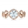 14k Rose Gold 14k Rose Gold Custom Filigree Diamond Engagement Ring - Top View -  1250 - Thumbnail