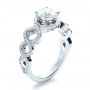  Platinum Platinum Custom Filigree Diamond Engagement Ring - Three-Quarter View -  1250 - Thumbnail