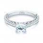  Platinum Platinum Custom Filigree Diamond Engagement Ring - Flat View -  103412 - Thumbnail