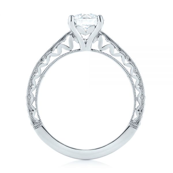  Platinum Platinum Custom Filigree Diamond Engagement Ring - Front View -  103412