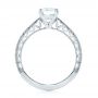 14k White Gold Custom Filigree Diamond Engagement Ring - Front View -  103412 - Thumbnail