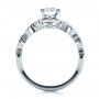 18k White Gold Custom Filigree Diamond Engagement Ring - Front View -  1250 - Thumbnail