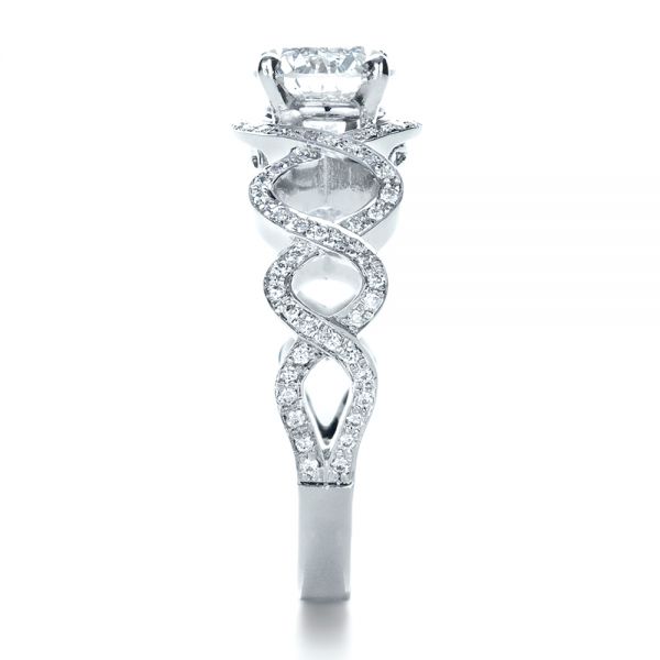  Platinum Platinum Custom Filigree Diamond Engagement Ring - Side View -  1250