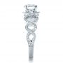 18k White Gold Custom Filigree Diamond Engagement Ring - Side View -  1250 - Thumbnail