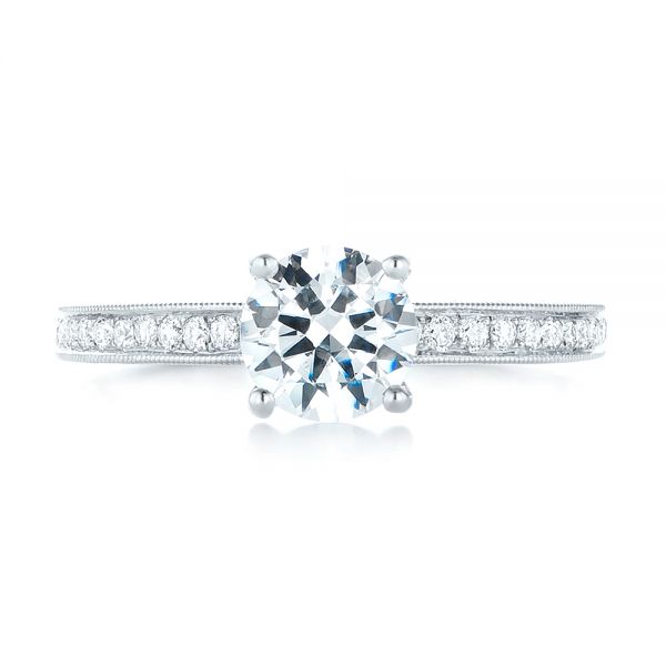  Platinum Platinum Custom Filigree Diamond Engagement Ring - Top View -  103412