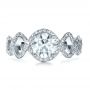 14k White Gold 14k White Gold Custom Filigree Diamond Engagement Ring - Top View -  1250 - Thumbnail