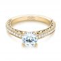 18k Yellow Gold 18k Yellow Gold Custom Filigree Diamond Engagement Ring - Flat View -  103412 - Thumbnail