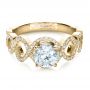 14k Yellow Gold 14k Yellow Gold Custom Filigree Diamond Engagement Ring - Flat View -  1250 - Thumbnail