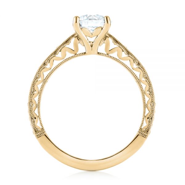 14k Yellow Gold 14k Yellow Gold Custom Filigree Diamond Engagement Ring - Front View -  103412