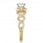 18k Yellow Gold 18k Yellow Gold Custom Filigree Diamond Engagement Ring - Side View -  1250 - Thumbnail