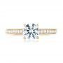 14k Yellow Gold 14k Yellow Gold Custom Filigree Diamond Engagement Ring - Top View -  103412 - Thumbnail