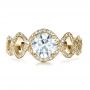 18k Yellow Gold 18k Yellow Gold Custom Filigree Diamond Engagement Ring - Top View -  1250 - Thumbnail
