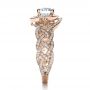14k Rose Gold 14k Rose Gold Custom Filigree Shank Engagement Ring - Side View -  1378 - Thumbnail