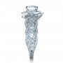 14k White Gold Custom Filigree Shank Engagement Ring - Side View -  1378 - Thumbnail