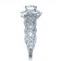 18k White Gold 18k White Gold Custom Filigree Shank Engagement Ring - Side View -  1378 - Thumbnail