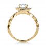 14k Yellow Gold 14k Yellow Gold Custom Filigree Shank Engagement Ring - Front View -  1378 - Thumbnail
