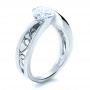  Platinum Platinum Custom Filigree And Diamond Engagement Ring - Three-Quarter View -  1305 - Thumbnail