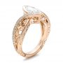 18k Rose Gold 18k Rose Gold Custom Filigree And Diamond Engagement Ring - Three-Quarter View -  100861 - Thumbnail