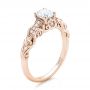 14k Rose Gold 14k Rose Gold Custom Filigree And Diamond Engagement Ring - Three-Quarter View -  101996 - Thumbnail