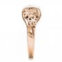 14k Rose Gold 14k Rose Gold Custom Filigree And Diamond Engagement Ring - Side View -  100706 - Thumbnail