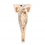 14k Rose Gold 14k Rose Gold Custom Filigree And Diamond Engagement Ring - Side View -  100861 - Thumbnail