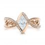 18k Rose Gold 18k Rose Gold Custom Filigree And Diamond Engagement Ring - Top View -  100861 - Thumbnail