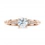 14k Rose Gold 14k Rose Gold Custom Filigree And Diamond Engagement Ring - Top View -  101996 - Thumbnail