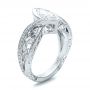 18k White Gold 18k White Gold Custom Filigree And Diamond Engagement Ring - Three-Quarter View -  100861 - Thumbnail