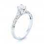 14k White Gold 14k White Gold Custom Filigree And Diamond Engagement Ring - Three-Quarter View -  103372 - Thumbnail