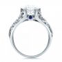 14k White Gold 14k White Gold Custom Filigree And Diamond Engagement Ring - Front View -  100706 - Thumbnail