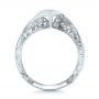 14k White Gold 14k White Gold Custom Filigree And Diamond Engagement Ring - Front View -  100861 - Thumbnail