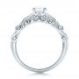 14k White Gold Custom Filigree And Diamond Engagement Ring - Front View -  101996 - Thumbnail