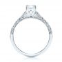 18k White Gold 18k White Gold Custom Filigree And Diamond Engagement Ring - Front View -  103372 - Thumbnail